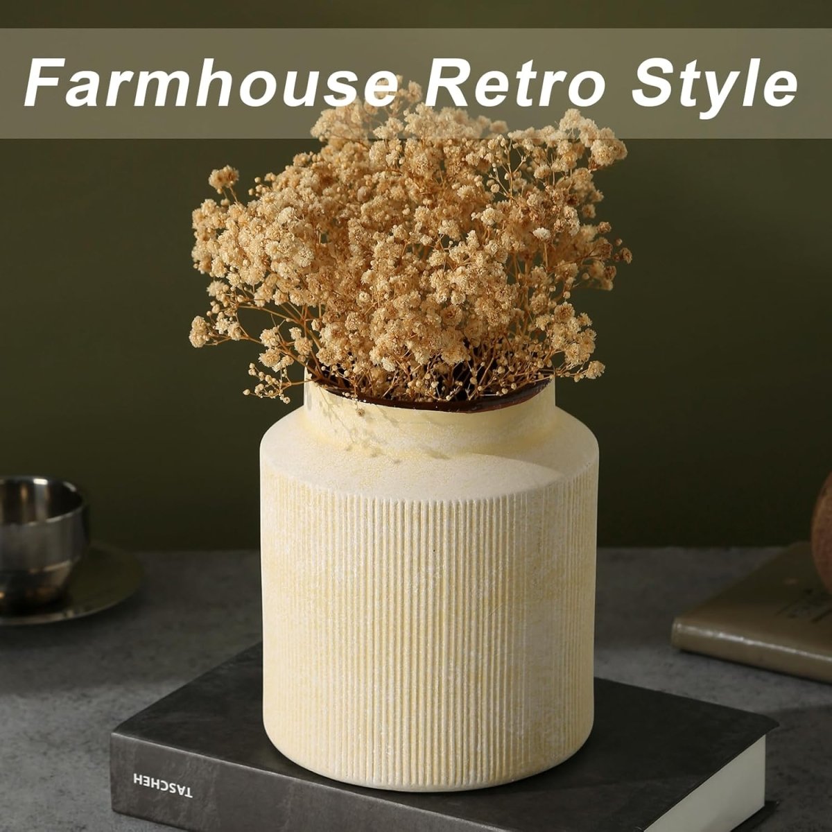 Rustic Vases for Home Decor. Ceramic Vase for Dining Table Decor. Terracotta Decorative Vase 6.1IN. ZSHLXM - Homesidy.com