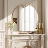 VooBang Arched Wall Mirror, 30 x 38 inch Arch Bathroom Mirror, Wall Mounted Vanity Mirror with Arch Metal Frame, Modern Bathroom Vanity Mirror for Bedroom, Living Room, Hanging or Leaning, Black - Homesidy.com