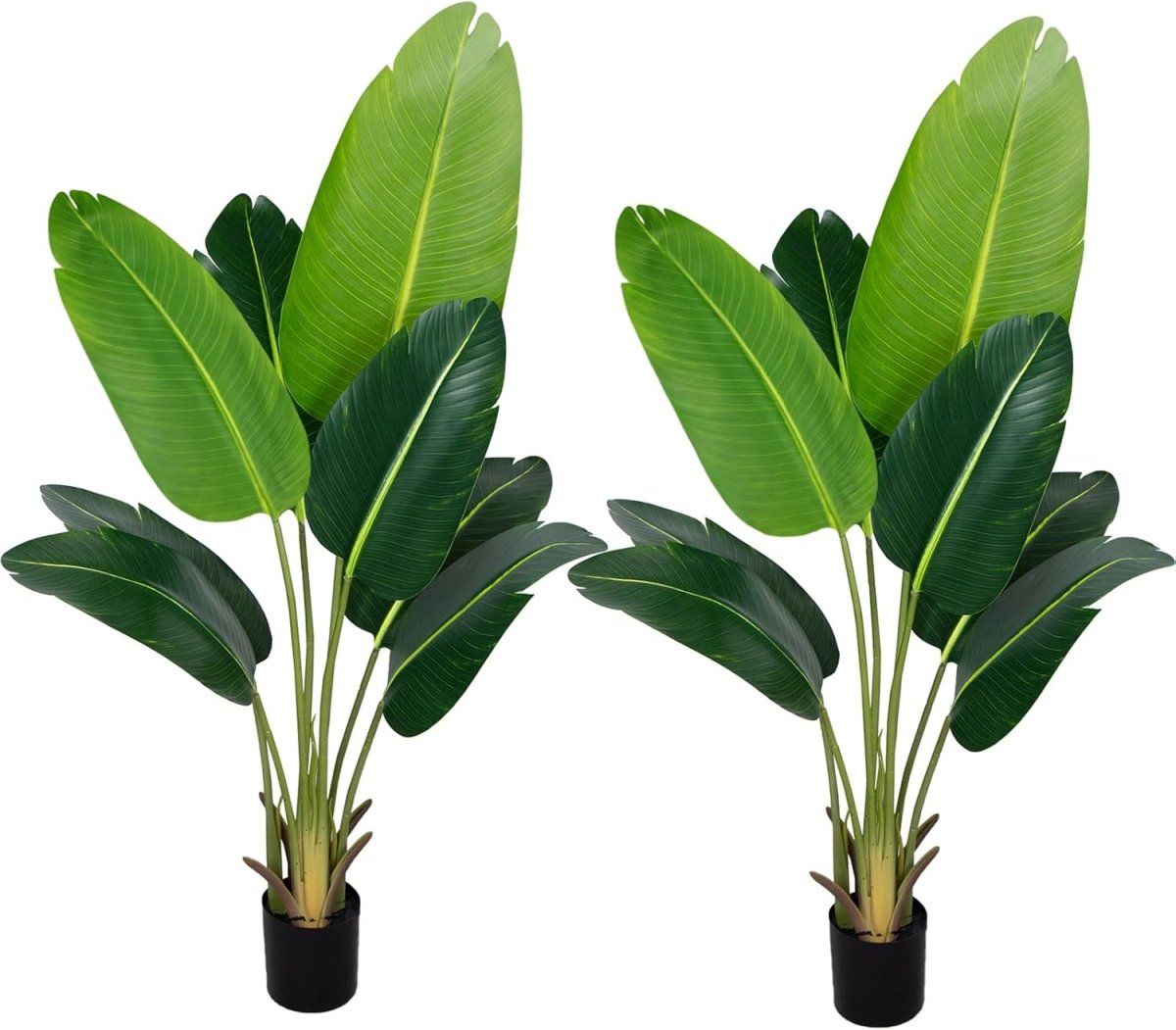 Artificial Bird of Paradise Plant 7Ft Fake Tropical Palm Tree with 17Trunks Faux Banana Leaf Trees in Pot for Home Indoor Outdoor Office Modern Decor Housewarming - Homesidy.com