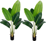 Artificial Bird of Paradise Plant 7Ft Fake Tropical Palm Tree with 17Trunks Faux Banana Leaf Trees in Pot for Home Indoor Outdoor Office Modern Decor Housewarming - Homesidy.com