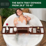 ROYAL CRAFT WOOD Bathtub Tray Caddy for Tub, Bamboo Bath Shelf, Premium Foldable Wood Bath Table, Expandable Bathtub &amp; Bathroom Accessories, New Home Gifts for Mom, Housewarming, Anniversary, Wedding - Homesidy.com