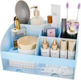 Makeup Organizer with Drawers, Cosmetic Storage for Dresser Vanity and Bathroom Countertop, Beauty Holder for Lipstick Brush, Skincare Organizer for Vanity, Cosmetic Display Case (White) - Homesidy.com