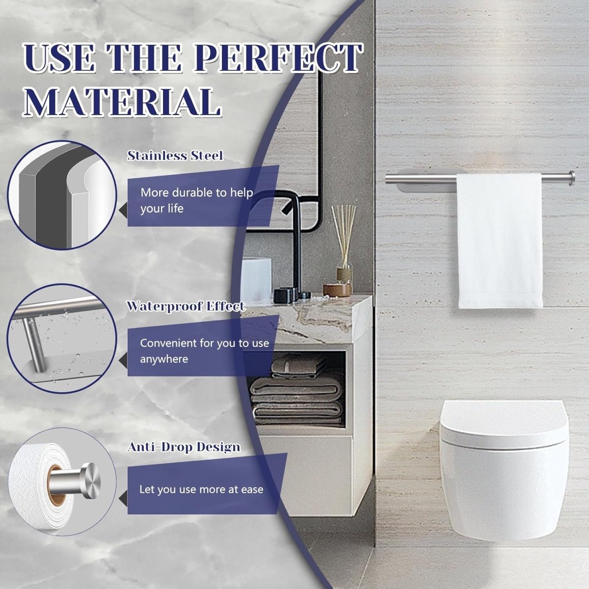 Paper Towel Holder, Self Adhesive or Drilling Paper Towel Holder Under Cabinet, Stainless Steel Black Paper Towel Holders Wall Mount for Kitchen, Bathroom, Sink, Pantry, Fridge - Homesidy.com