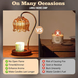 GEEZO Fragrance Candle Warmer Lamp，Electric Candle Warmer with Timer &amp; Dimmer，Mom Christmas Birthday Gifts for Women, House Warming Gifts New Home Bedroom Decor - Homesidy.com