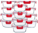 M MCIRCO 24 - Piece Glass Food Storage Containers with Upgraded Snap Locking Lids,Glass Meal Prep Containers Set - Airtight Lunch Containers, Microwave, Oven, Freezer and Dishwasher - Homesidy.com