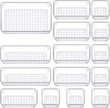 Manalete Drawer Organizers Set of 15, 4 Sizes Clear Plastic Drawer Organizers and Storage Bins for Kitchen, Bathroom, Office, Dresser Desk Drawer Organizer Tray for Jewelry, Makeup, Junk, Gadgets - Homesidy.com