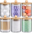 6 - Pack Bamboo Qtip Holders - Bathroom Storage for Cotton Balls, Swabs, Pads, Floss - Homesidy.com