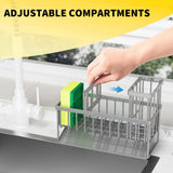 Cisily Kitchen Sink Caddy Organzier with High Brush Holder, Sponge Holder for Sink, 304 Rustproof Stainless, Kitchen Countertop Soap Dispenser Organizer, Kitchen Decor and Accessories - Homesidy.com