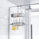 Aitatty Over the Door Shower Caddy Hanging: Black Rustproof Shower Organizer over the Door - No Drilling Bathroom Rack for Inside - Homesidy.com