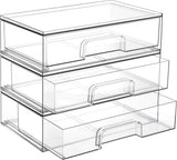 Vtopmart 12.1W Clear Stackable Storage Drawers,2 Pack Acrylic Plastic Organizers Bins for Makeup Palettes, Cosmetics, and Beauty Supplies,Ideal for Vanity, Bathroom,Cabinet,Desk Organization - Homesidy.com