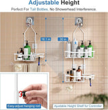 Joqixon Upgraded Extended Length Shower Organizer with Hooks, Rustproof Shampoo Soap Holder, Large Hanging Bathroom Caddy - Homesidy.com