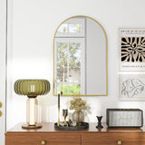 VooBang Arched Wall Mirror, 30 x 38 inch Arch Bathroom Mirror, Wall Mounted Vanity Mirror with Arch Metal Frame, Modern Bathroom Vanity Mirror for Bedroom, Living Room, Hanging or Leaning, Black - Homesidy.com