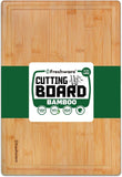 Bamboo Cutting Boards for Kitchen [Set of 3] Wood Cutting Board for Chopping Meat, Vegetables, Fruits, Cheese, Knife Friendly Serving Tray with Handles - Homesidy.com
