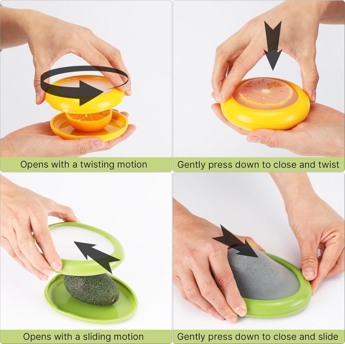 Winb Set of 4 Reusable Fruit and Veggie Savers - Ideal for Avocados, Tomatoes, Apples, Garlic, Onions, and More - Homesidy.com