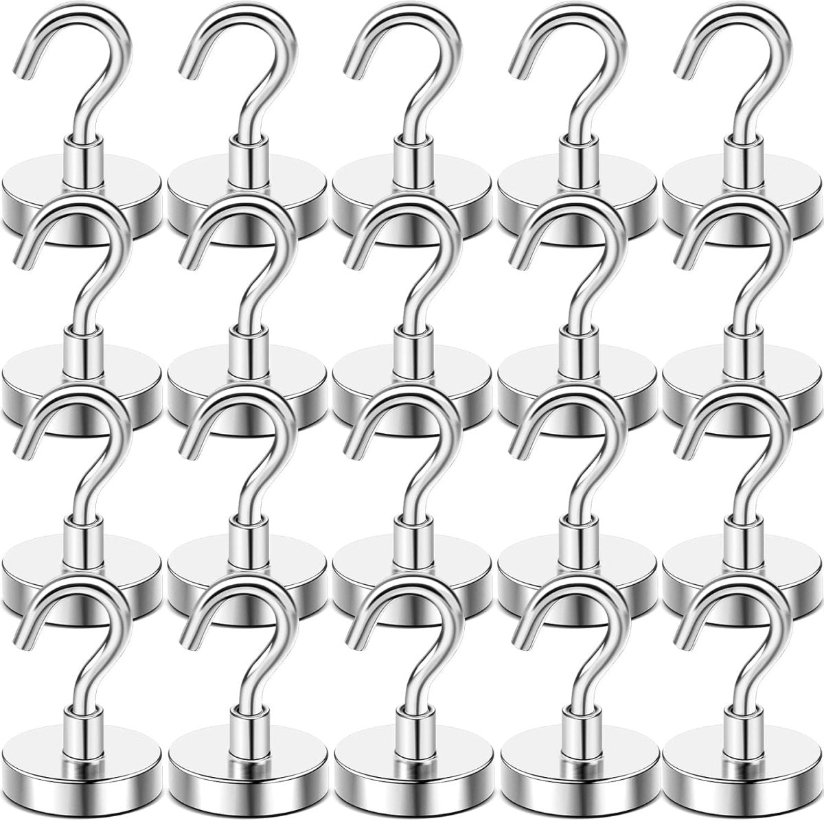 DIYMAG Magnetic Hooks, 30lbs Magnet Hook 2025 Cruise Cabin Ship Essentials Heavy Duty Strong Magnets Refrigerator Fridge Hanging for Classroom Beach Vacation Kitchen Grills Home 20 Pack (Silver) - Homesidy.com