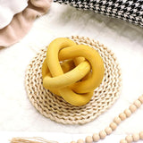 Yalikop 3 Link Wood Knot Decor - Hand Carved Coffee Table Decoration, Boho Chain Link Decor, Modern Shelf, Rustic Objects for Home Living Room Bedroom(White) - Homesidy.com