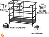 Urbanstrive 304 Stainless Steel Bathroom Toothbrush Holder Toothpaste Holder Stand Bathroom Accessories Organizer (Black, Small) - Homesidy.com