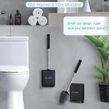Sellemer Toilet Brush and Holder Set - Flexible Toilet Bowl Brush Head with Silicone Bristles, Compact Size for Storage and Organization, Ventilation Slots Base (1 Pack, Silver) - Homesidy.com