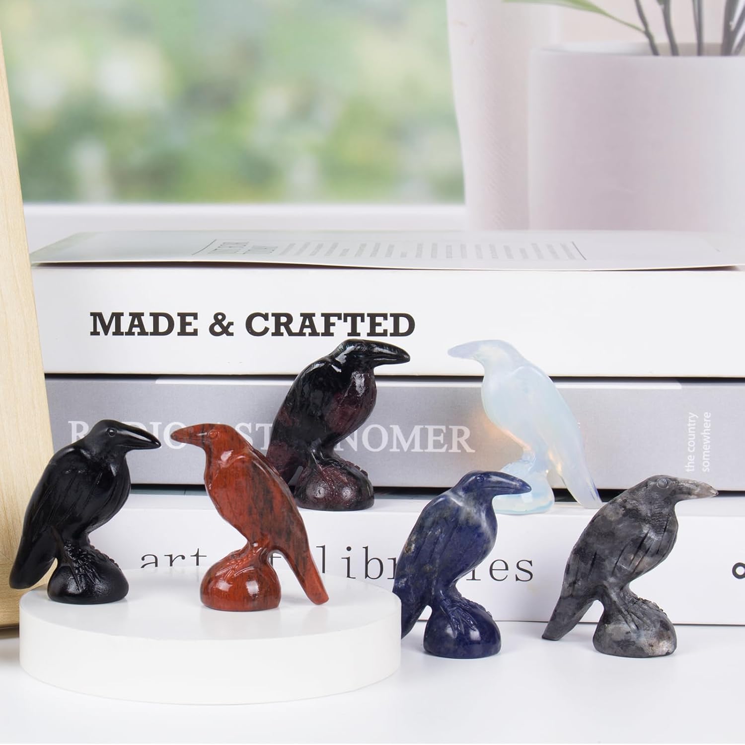 QLRSUXN Natural Black Obsidian Raven Figurines,2 Inch Healing Crystal Animal Statues,Lucky Guardian Pocket Crow Figurines as Women’s Gifts,Raven Statues for Office Home Decor and Ornament. - Homesidy.com