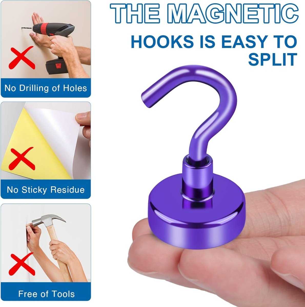 LOVIMAG Magnetic Hooks, 12 Pack 30lbs Magnet Hook 2025 Cruise Cabin Ship Essentials Heavy Duty Strong Magnets Refrigerator Fridge Hanging for Classroom Beach Vacation Kitchen Grills Home (Black) - Homesidy.com