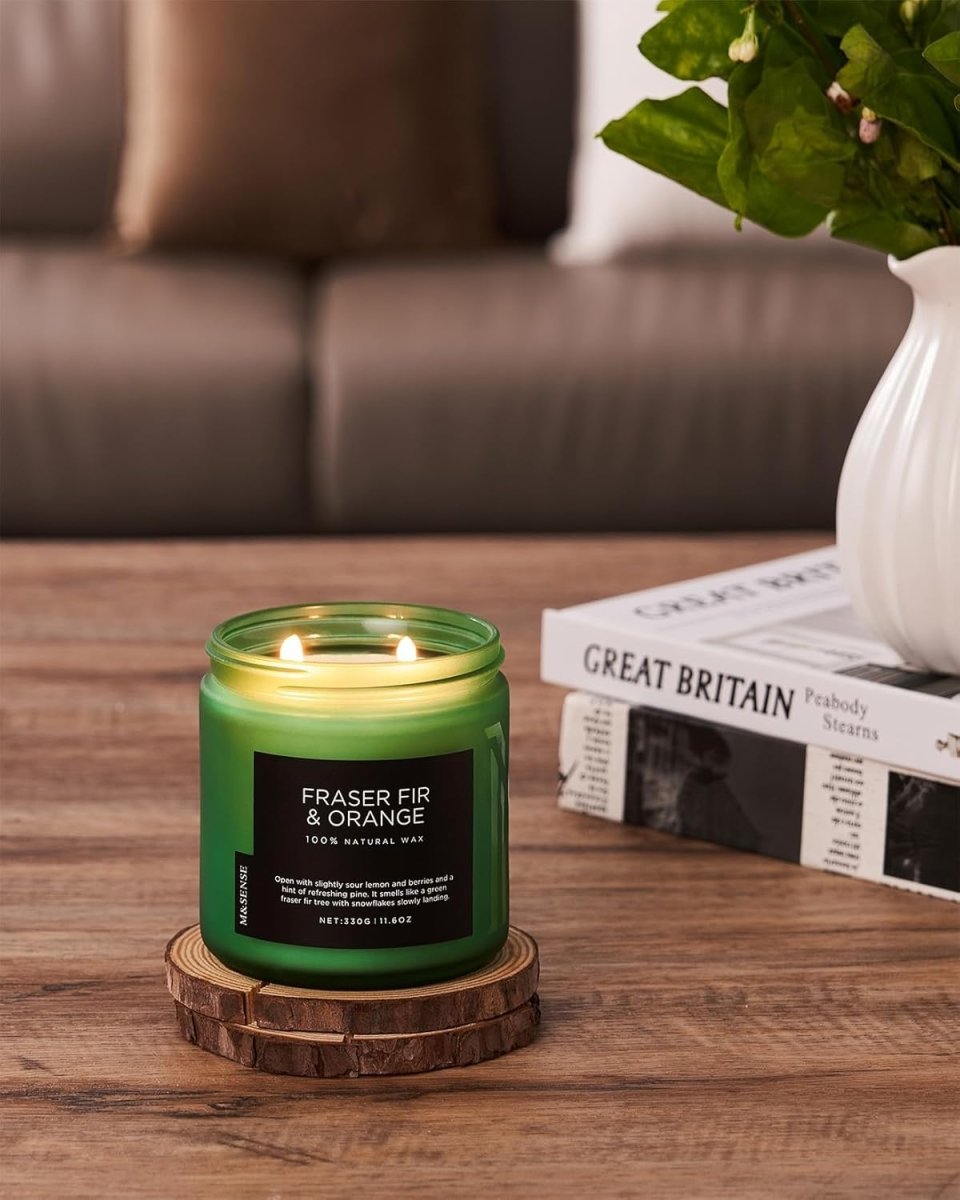 M&amp;SENSE Ode to Winter Soy Candles Strong Scented, 2 Wick Jar Candle 19.4oz 110 Hour Long Lasting, Lavender Sandalwood Organic Natural Aromatherapy Candle Gifts Bedroom Bathroom Home Decor - Homesidy.com