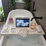 Temple Spring Wooden Bathtub Tray, Bamboo Bathroom Accessories, Bath Tray for Tub, at Home Spa Essentials, Board for Tub Table, Bath Caddy for Bathtub Accessories &amp; Bathroom Essentials – Natural - Homesidy.com