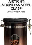 Veken Coffee Canister with Window,Airtight Stainless Steel Pantry Container,Home Kitchen Food Storage Organizers for Ground,Beans,Espresso,Rice,Tea,Sugar,Cereal, Flour,Bar Accessories,Gifts,22OZ,Black - Homesidy.com