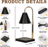 Modern Candle Warmer Lamp with Timer, Dimmable Candle Lamp Warmer, Men Women Christmas Birthday Gifts, Black Candle Warmer, Adjustable Candle Light Warmer, Cozy Living Room Bedroom Home Decor - Homesidy.com