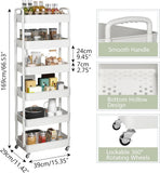 Sywhitta 3 - Tier Plastic Rolling Utility Cart with Handle, Multi - Functional Storage Trolley for Office, Living Room, Kitchen, Movable Storage Organizer with Wheels, White - Homesidy.com