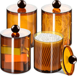 XIPENGKEJI 2 Pack Qtip Holder,Canister Apothecary Jar Set, Bathroom Jars with Lids Set for Cotton Swabs, Balls, Pads, Floss Picks,10oz - 12oz Plastic Canisters Restroom Bedroom Vanity Organizer(Black) - Homesidy.com
