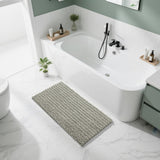Yimobra Bathroom Rugs Non Slip Washable - Ultra Soft Absorbent Chenille Bath Mat, Quick Dry Shaggy Floor Carpet for Tub Shower, Gray Home Decor Accessories, 24x17 Inch - Homesidy.com