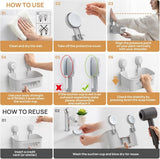 LEVERLOC Shower Caddy Suction Cup, Shower Organizer Removable Bathroom Shelf, Storage Suction Powerful Max Hold 22lbs Bathroom Caddy Waterproof Holder, White - Homesidy.com
