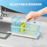 Cisily Black Sponge Holder for Kitchen Sink, Sink Caddy Organizer with High Brush Holder, Kitchen Countertop Organizers and Storage Essentials, Rustproof 304 Stainless Steel, Soap Dispenser Organize - Homesidy.com