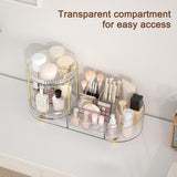 Makeup Organizer Countertop for Vanity, Rotating Perfume Tray with 5 - compartment Cosmetic and Skincare Organizers, Multi - Purpose Desk Storage Makeup Brush Holder for Bathroom Bedroom Counter - Homesidy.com