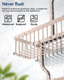 YASONIC Shower Caddy Hanging - Never Rust Shower Organizer - Aluminum Over The Head Caddy with 10 Hooks for Razor/Sponge - Rack with Soap Basket - Silver - Homesidy.com