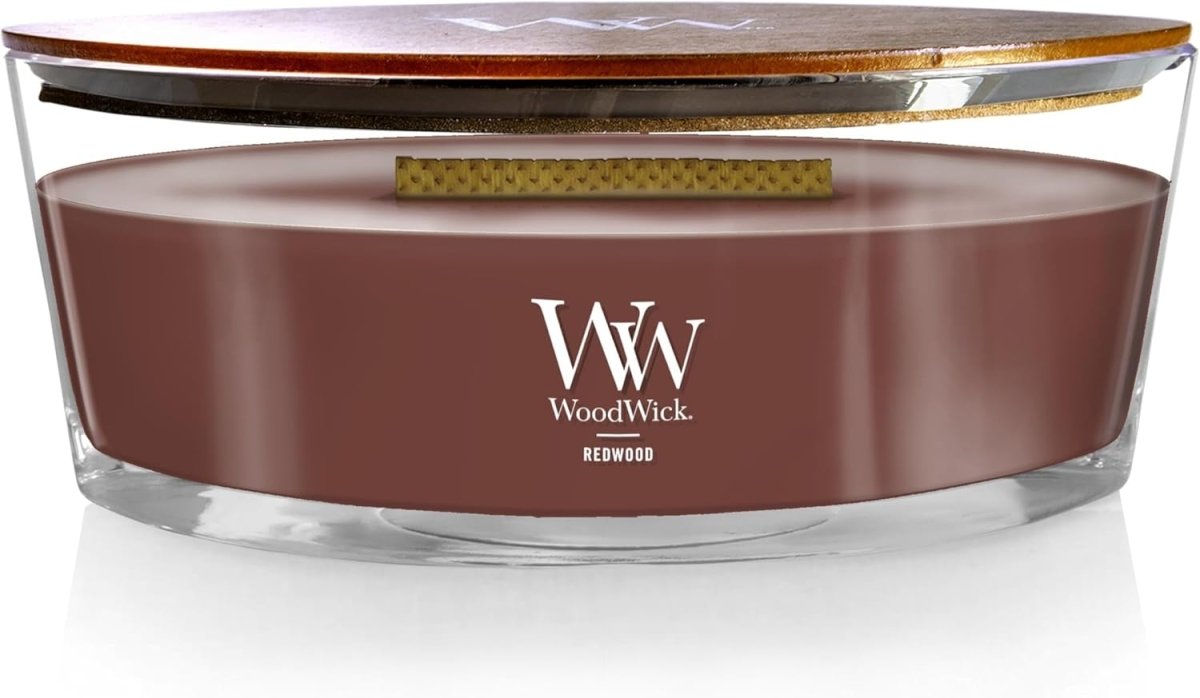 WoodWick Marine Amber Holiday Candle Gifts for Women and Men, 9.7 oz Precious Metals Collection with Crackling Wick - Homesidy.com