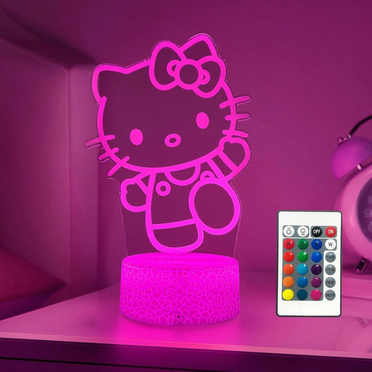 AIHYING Cat Night Light Cute Night Light - Anime Charater 16 Color Change Decor Kitty Lamp with Remote, Dim, Timer,Kids Gifts for Christmas Birthday,Nursery Baby - Homesidy.com