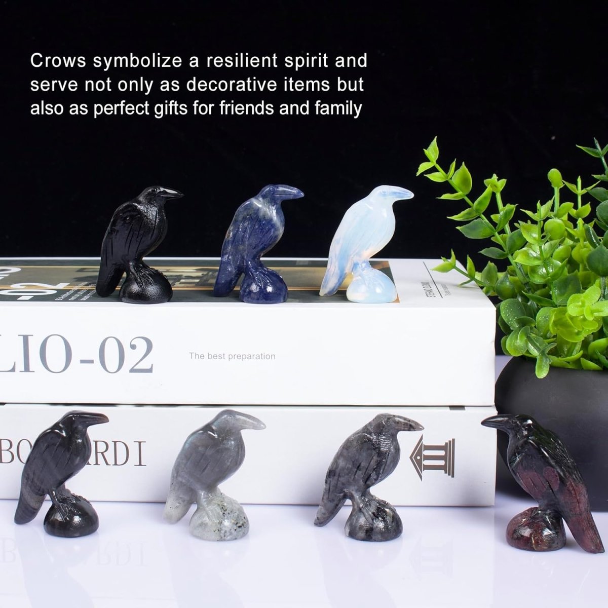 QLRSUXN Natural Black Obsidian Raven Figurines,2 Inch Healing Crystal Animal Statues,Lucky Guardian Pocket Crow Figurines as Women’s Gifts,Raven Statues for Office Home Decor and Ornament. - Homesidy.com