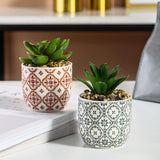 Karlliu Artificial Plants Cute Colourful Succulents in Ceramic Planter Fake Plant Flowers Potted for Home Living Room Office Desk Decor Bathroom Bedroom Indoor Decoration - Homesidy.com