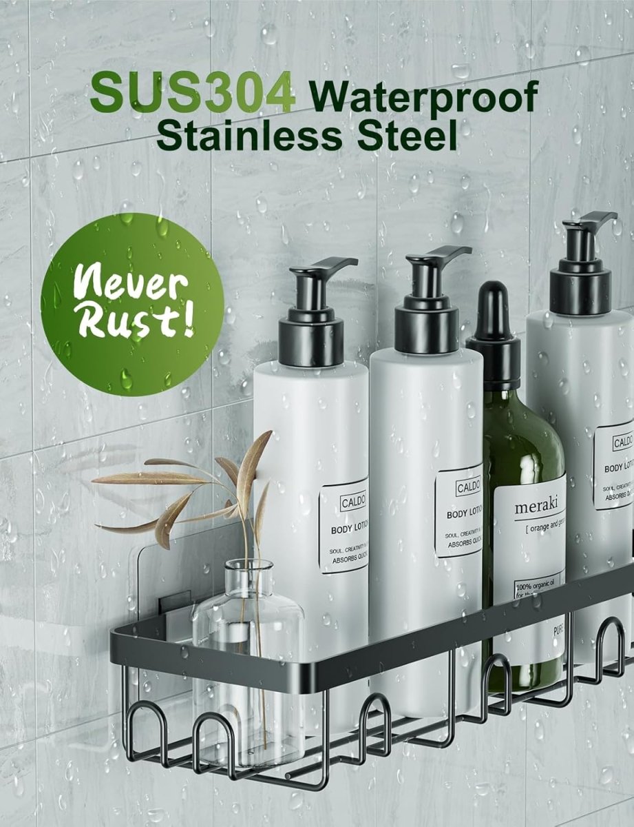 GVY Shower Caddy 5 Pack, Adhesive Shower Organizer Bathroom Shelves,Rustproof Bathroom Organizers and Storage for Home Decor, No Drilling Shower Shelves for Apartment Essentials - Homesidy.com