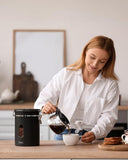 Veken Coffee Canister with Window,Airtight Stainless Steel Pantry Container,Home Kitchen Food Storage Organizers for Ground,Beans,Espresso,Rice,Tea,Sugar,Cereal, Flour,Bar Accessories,Gifts,22OZ,Black - Homesidy.com