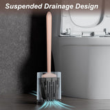 Sellemer Toilet Brush and Holder Set - Flexible Toilet Bowl Brush Head with Silicone Bristles, Compact Size for Storage and Organization, Ventilation Slots Base (1 Pack, Silver) - Homesidy.com