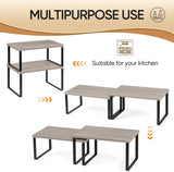 NEX Bamboo Kitchen Cabinet and Counter Shelf Organizer, Stackable &amp; Expandable, Set of 4, White and Natural - Homesidy.com