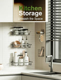 GVY Shower Caddy 5 Pack, Adhesive Shower Organizer Bathroom Shelves,Rustproof Bathroom Organizers and Storage for Home Decor, No Drilling Shower Shelves for Apartment Essentials - Homesidy.com