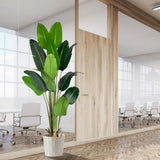 Artificial Bird of Paradise Plant 7Ft Fake Tropical Palm Tree with 17Trunks Faux Banana Leaf Trees in Pot for Home Indoor Outdoor Office Modern Decor Housewarming - Homesidy.com