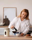 Veken Coffee Canister with Window,Airtight Stainless Steel Pantry Container,Home Kitchen Food Storage Organizers for Ground,Beans,Espresso,Rice,Tea,Sugar,Cereal, Flour,Bar Accessories,Gifts,22OZ,Black - Homesidy.com