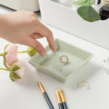 Mecaikru Ceramic Trinket Dish, Ring Tray, Decorative Jewelry Dish for Earrings Necklaces Watch Keys, for Women, White Green - Homesidy.com