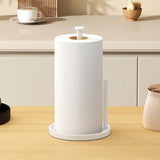 Paper Towel Holder Countertop, Standing Paper Roll Holder with Anti Slip Weighted Base, Stainless Steel Freestanding Paper Towel Holder for Kitchen, Black - Homesidy.com