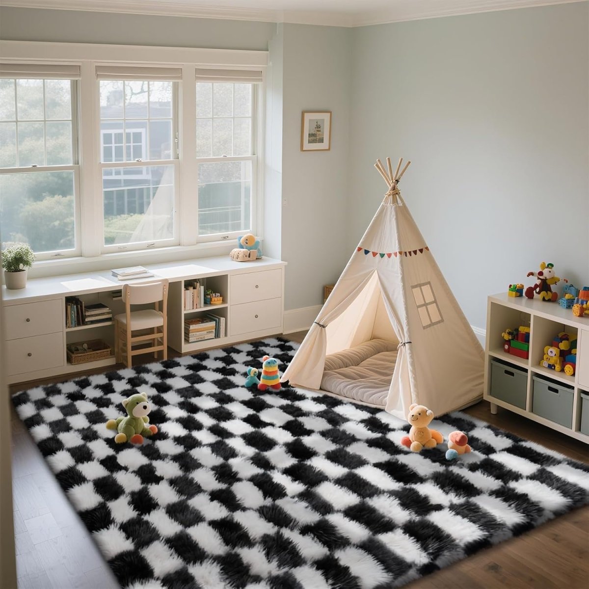 Shag Area Rugs for Bedroom Living Room,4X6 Ultra Soft Fluffy Area Rugs for Dorm, Indoor Carpet Nursery Rugs for Kids Girls Room Home Decor,Pink - Homesidy.com