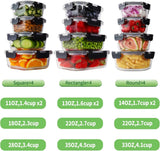 HOMBERKING 24pc Borosilicate Glass Food Storage Containers with Lids, Glass Meal Prep Containers with Leak Proof Snap Lock Lids, Airtight Bento Lunch Boxes, Kitchen Storage (12 lids &amp; 12 Containers) - Homesidy.com